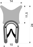 Uszczelka na krawędź zbrojona z PVC i spienionej gumy 1-4mm