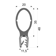 Uszczelka na krawędź zbrojona z EPDM ekstrudowanego 3-5mm