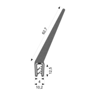 Uszczelka na krawędź zbrojona z EPDM ekstrudowanego 1-3.5mm
