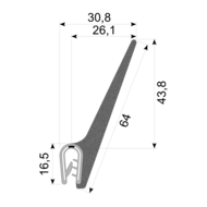 Uszczelka na krawędź zbrojona z EPDM ekstrudowanego 1-2.5mm