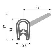 Uszczelka na krawędź zbrojona z EPDM ekstrudowanego 1-2.5mm