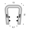 Osłona krawędzi zbrojona z szarego PVC 4.5-7mm